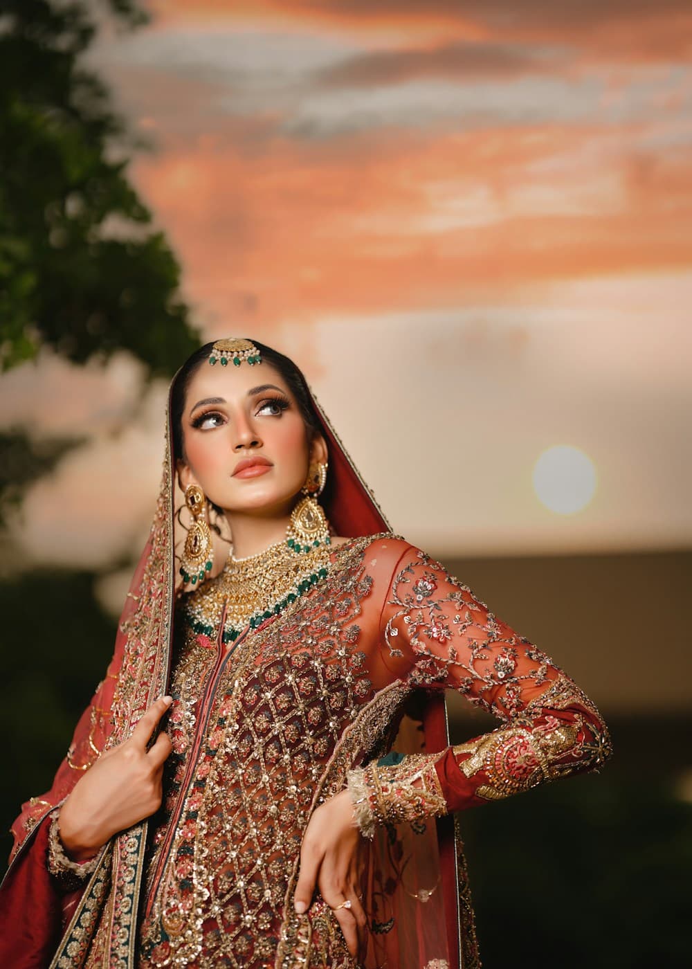Bride in elaborate traditional wedding attire